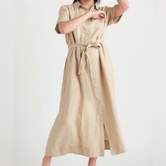 Aritzia Wilfred Eleta Dress Olive Beige - Picture 1 of 5